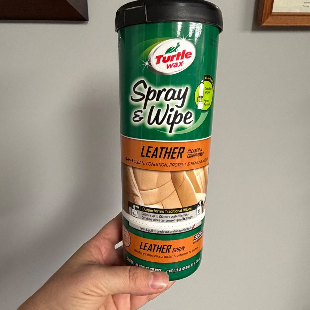 Turtle Wax Spray & Wipe Leather Cleaner & Conditioner 4-in-1 Spray & 20 Wipes